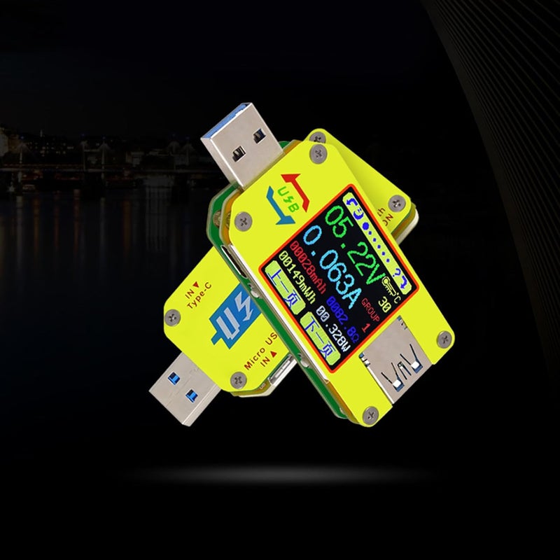 شاشة LCD ملونة USB فولتميتر أميتر 4 24 فولت 4 أمبير مقياس التيار والجهد - Image 5